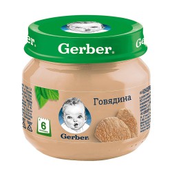 Пюре Gerber говядина с 6 мес 80 г