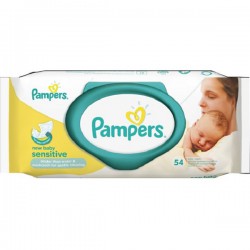 Салфетки влажные детские, Pampers (Памперс) 54 шт нью беби сенситив