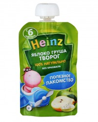 Пюре Heinz яблоко груша творог с 4 мес 90 г